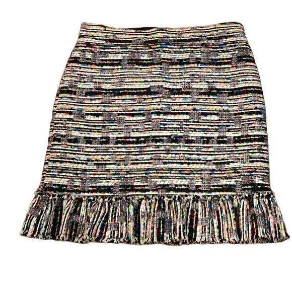 Ann Taylor Tweed Pencil Ruffle Skirt Petite 8P - Picture 5 of 9